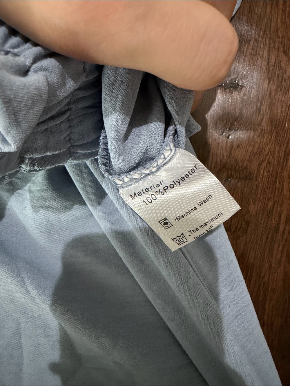 NWT Paperbag-Waist Wide Leg Pants with Tie Belt - Light Blue - Picture 4 of 5